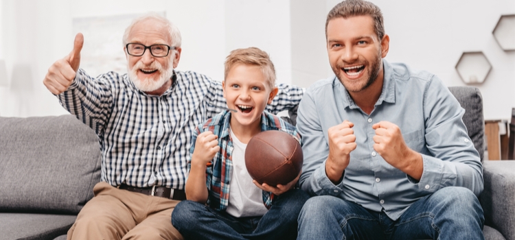 Super bowl fans enjoying union-made super bowl treats